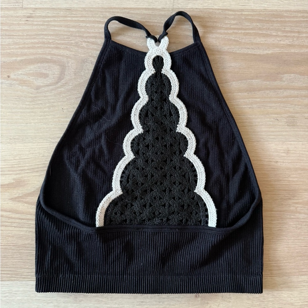 Zara Halter Top with Crochet Detail